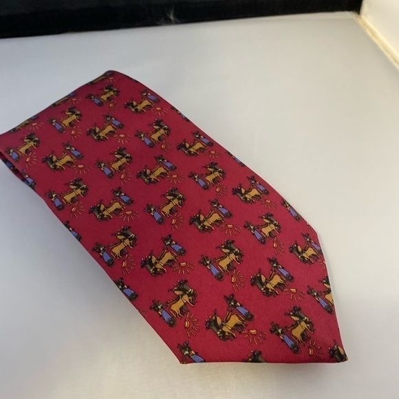 4 for $20 SALE! Liberty of London 100% Silk Tie, Red Egyptian Chariot - Picture 4 of 6